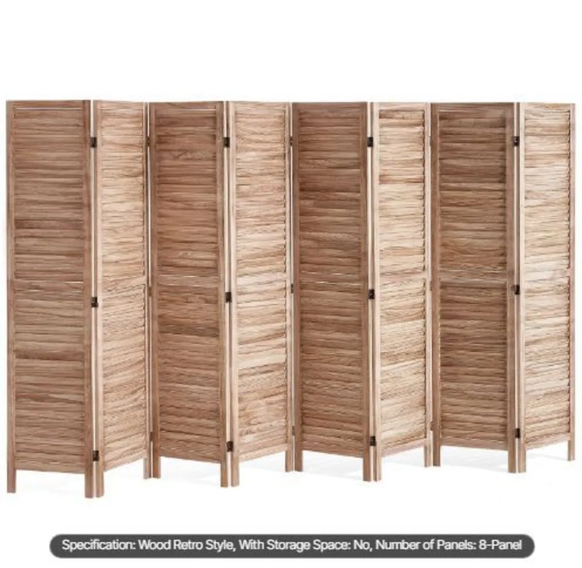 Wood Room Divider, 8 Panel Wood Folding - Image 4