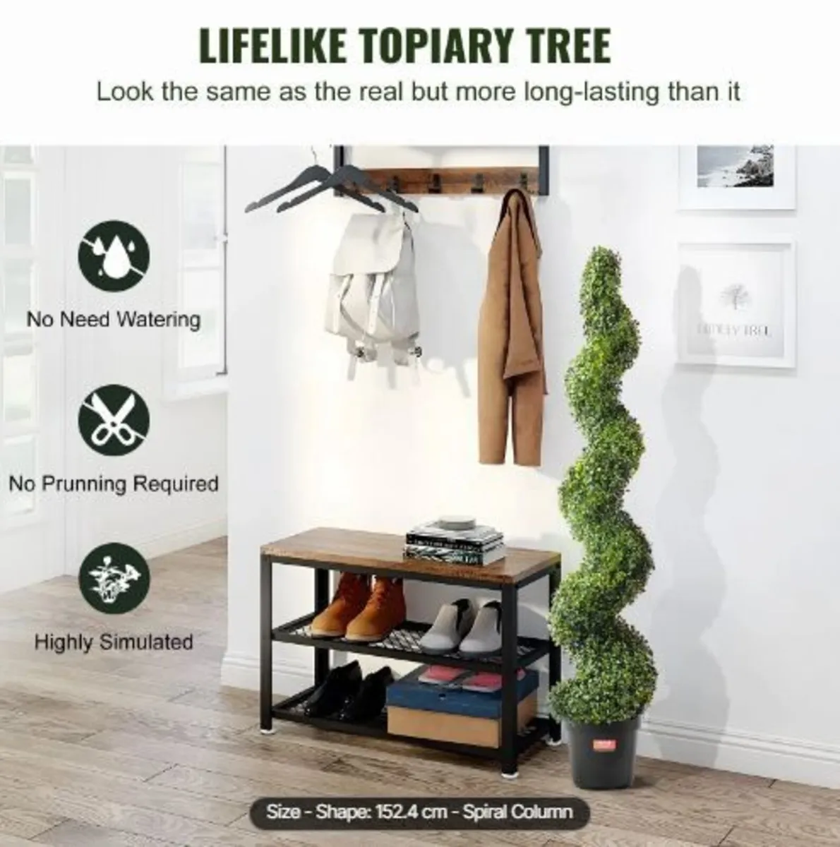 Artificial Boxwood Topiary Tree, 60 inch - Image 1