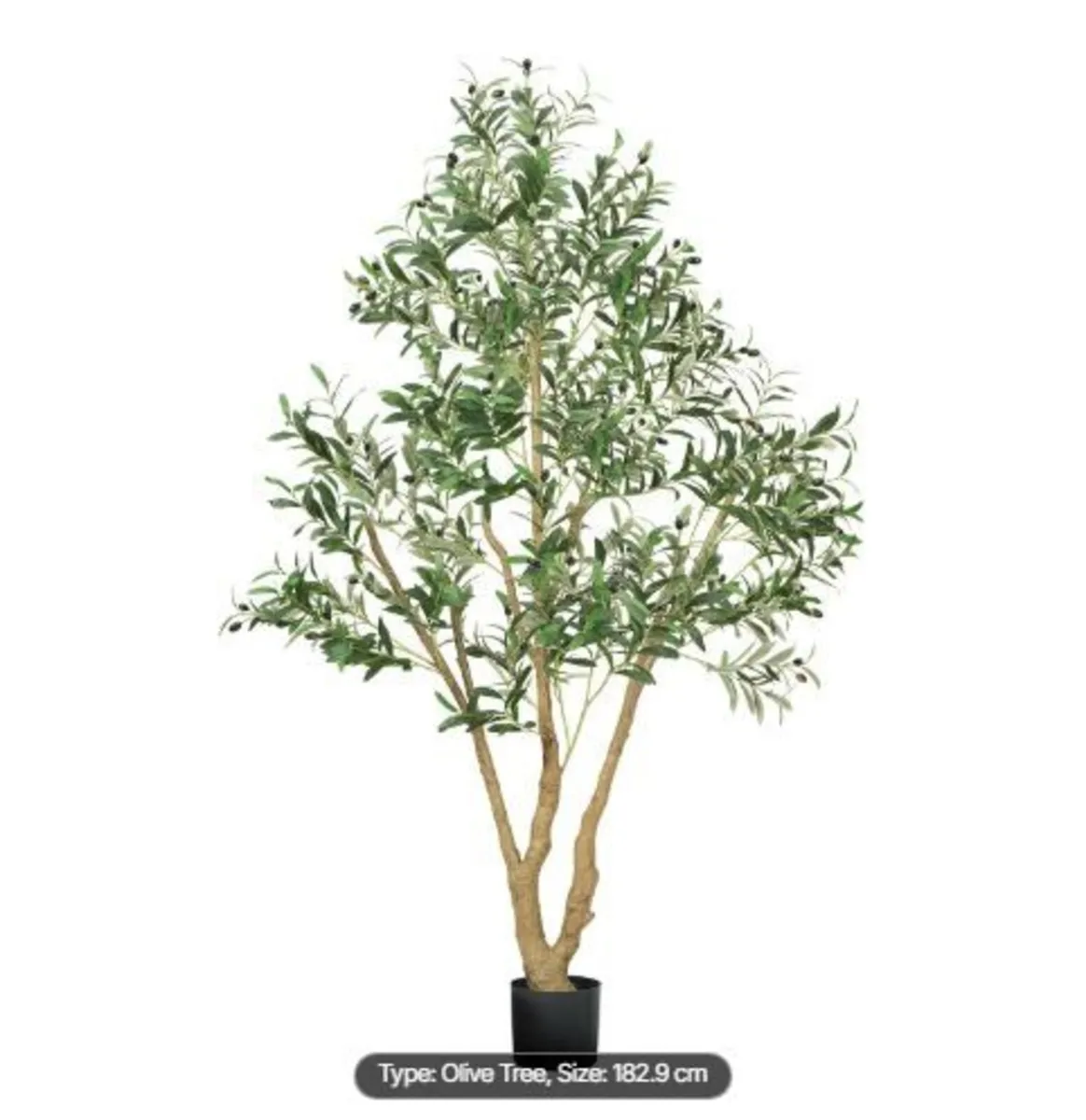 180cm Artificial Olive Tree with Black Pot - Image 1