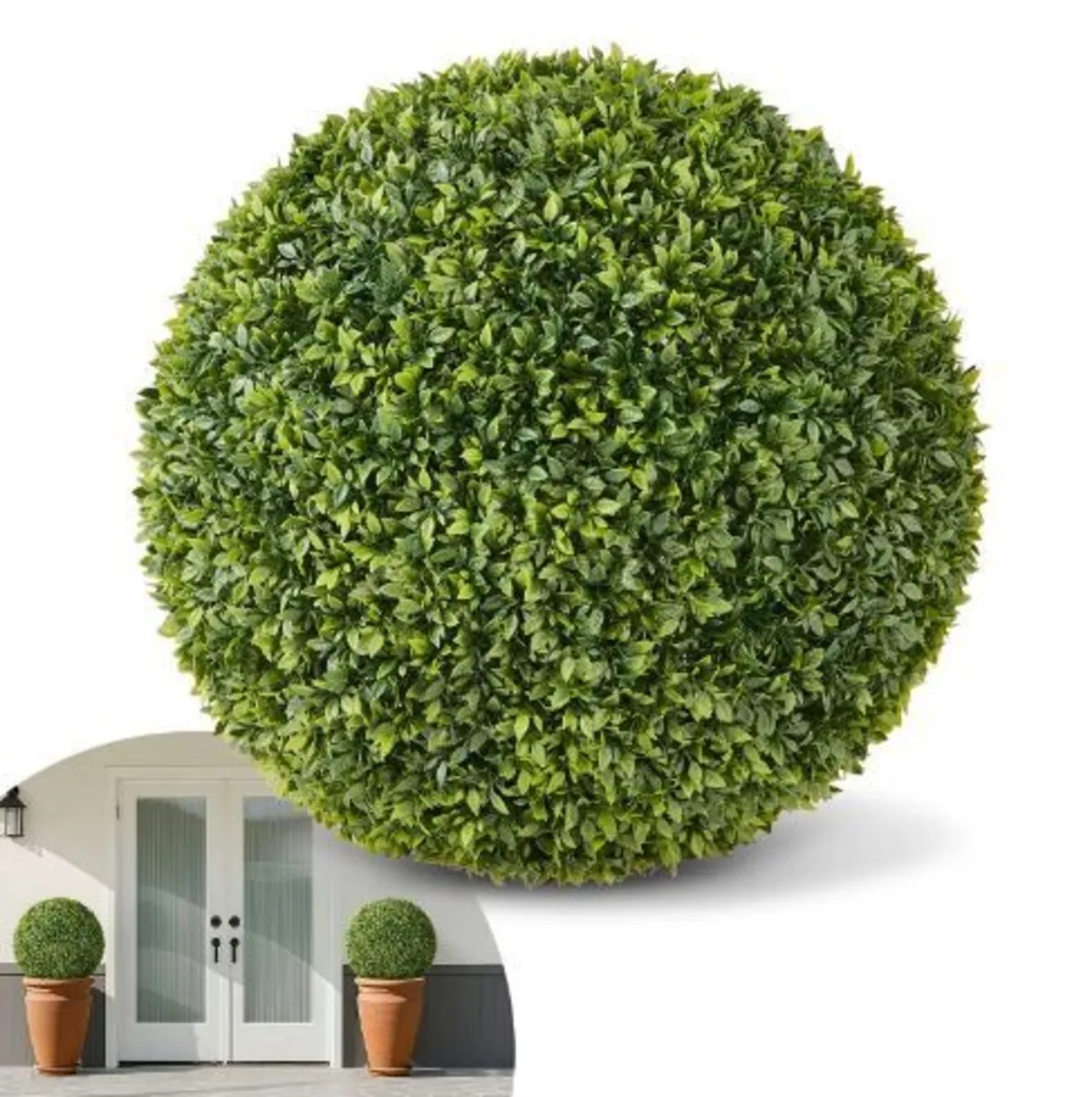 Artificial Topiary Ball, 584mm Faux Boxwood Plant - Image 1