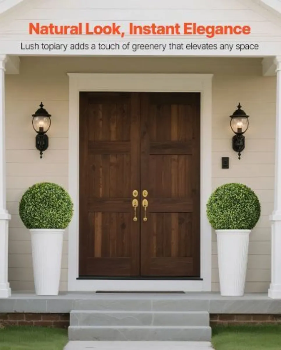 Artificial Topiary Ball, 584mm Faux Boxwood Plant - Image 3