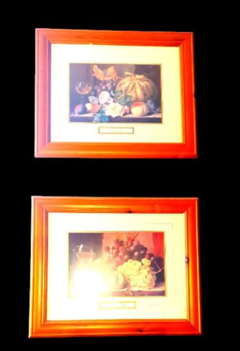 Duo of Framed Still Life Fruit & Wine Prints - Image 3