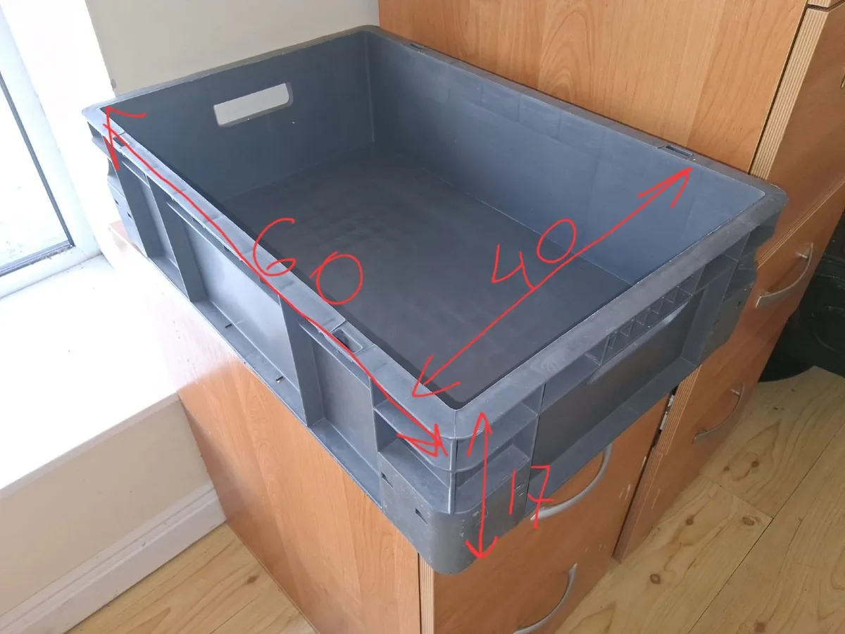 Heavy Duty Plastic Storage Trays – 60 × 40 cm - Image 2