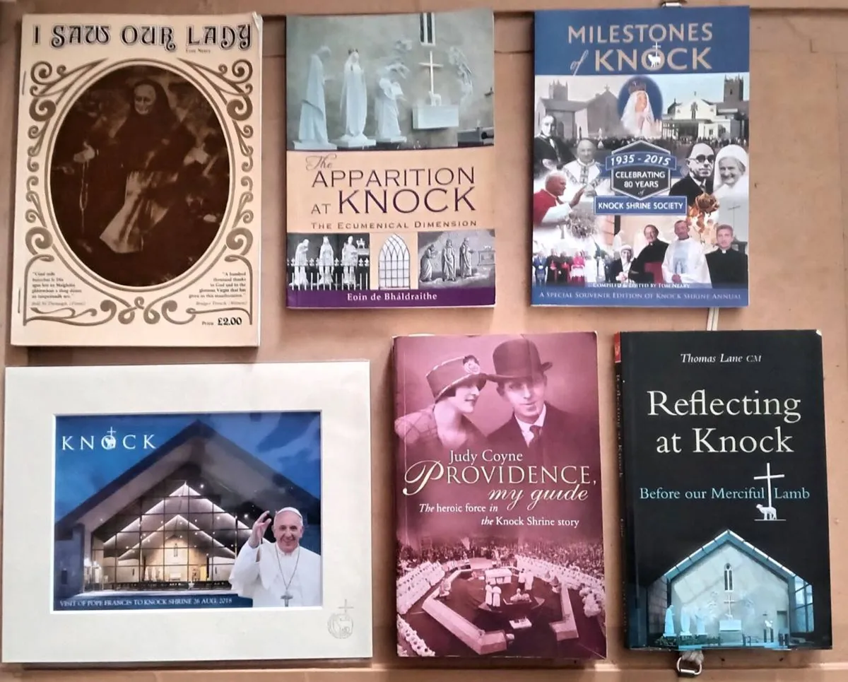 Five Knock Shrine Books And Pope Francis Print