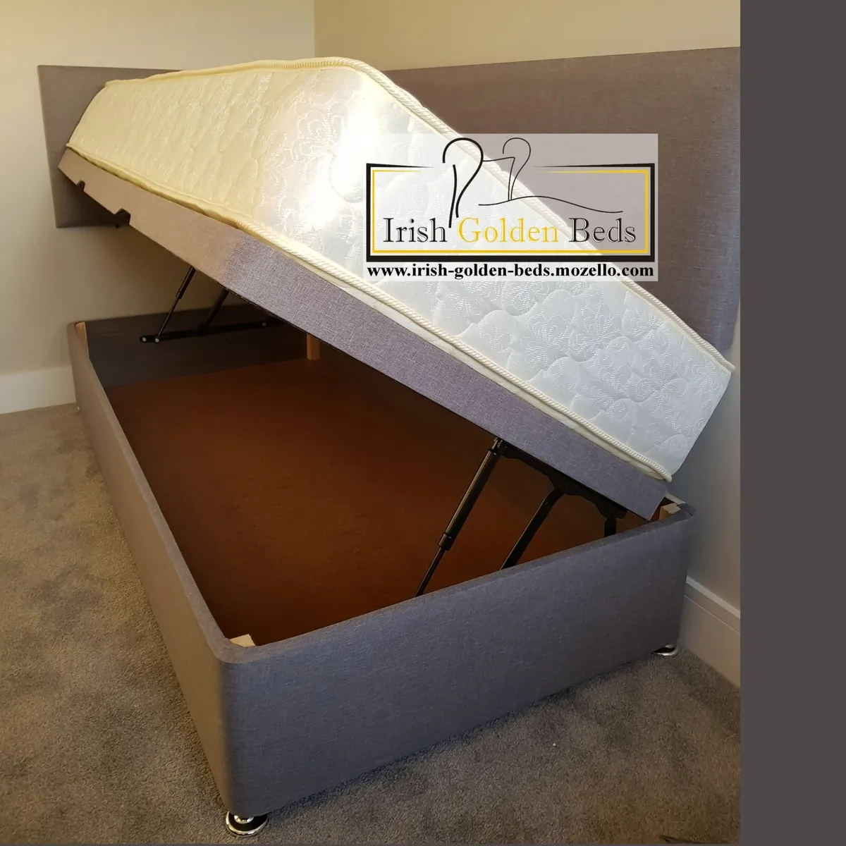 ANY HEADBOARD HEIGHT  Ottoman Storage Bed Gas Lift - Image 4