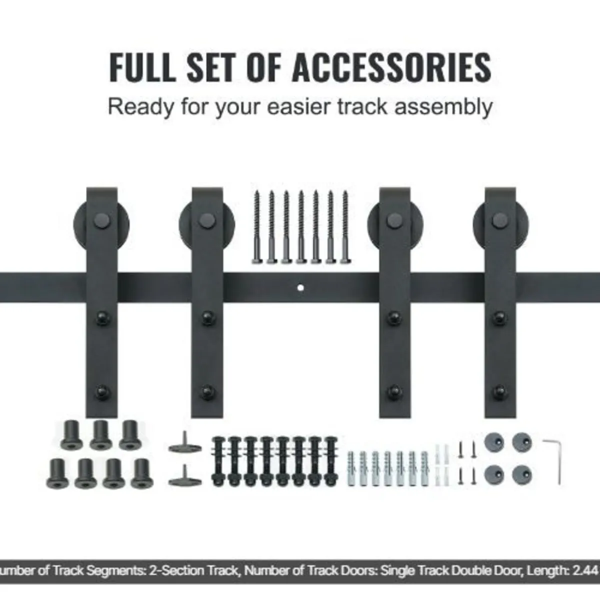 243.8 cm Sliding Barn Door Hardware Kit - Image 4