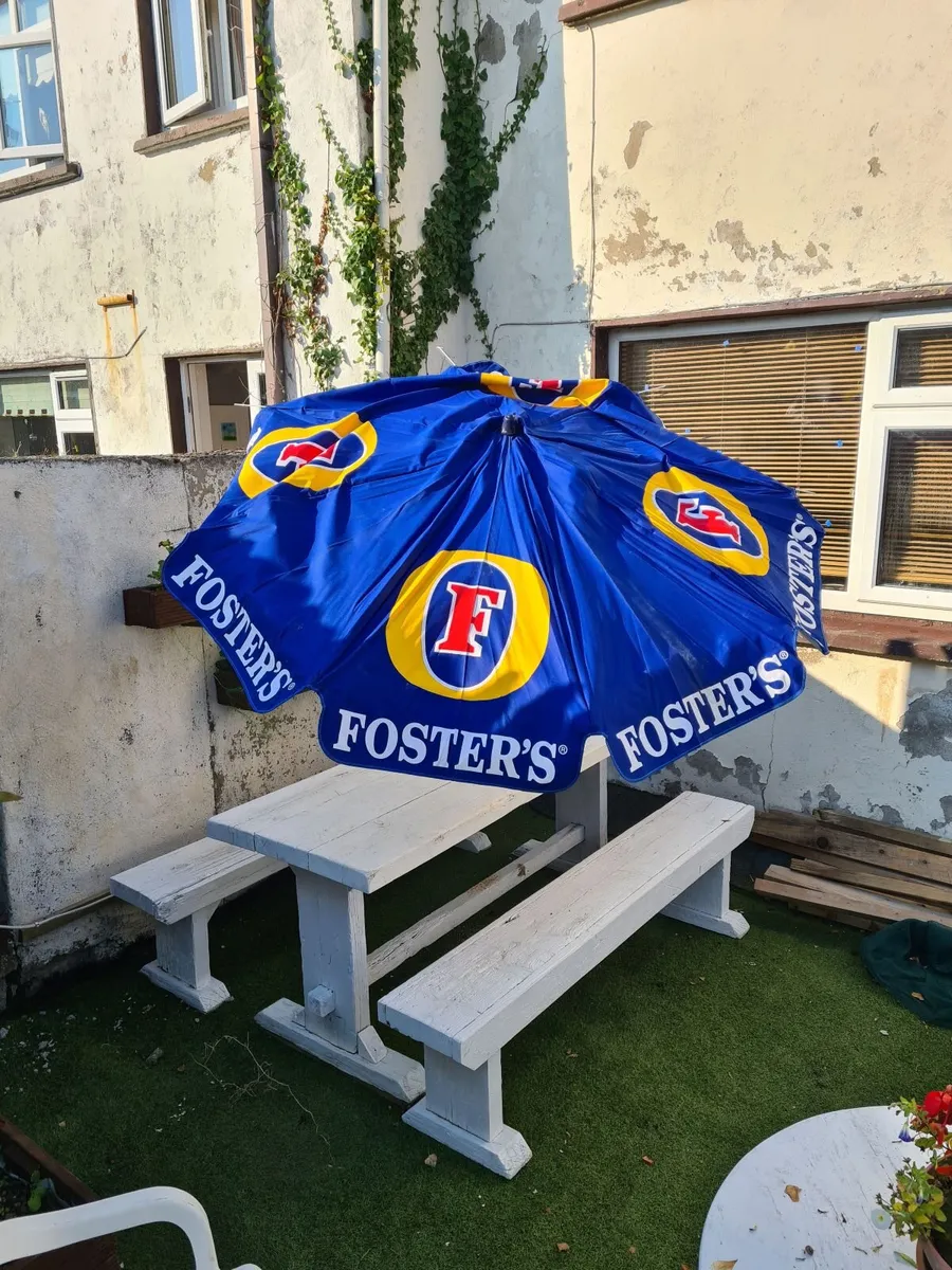 Parasols new with concrete base holders - Image 2