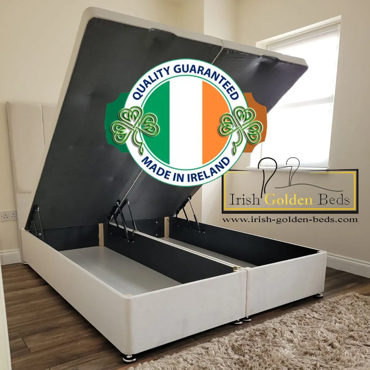 ANY HEADBOARD HEIGHT  Ottoman Storage Bed Gas Lift - Image 1