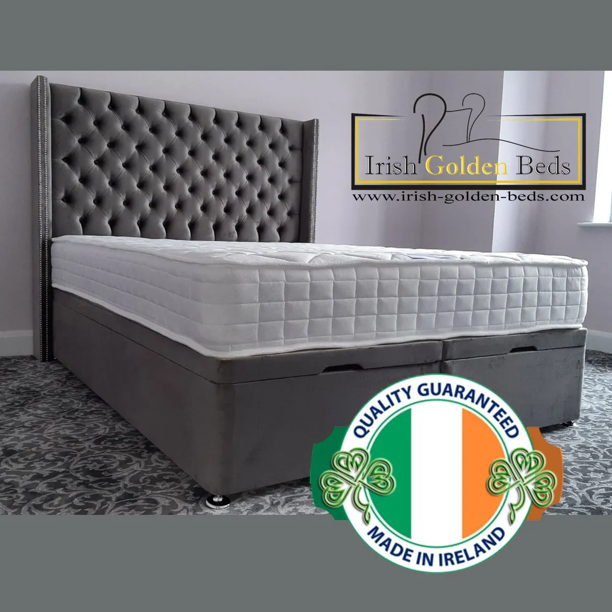 ANY HEADBOARD HEIGHT  Ottoman Storage Bed Gas Lift - Image 4