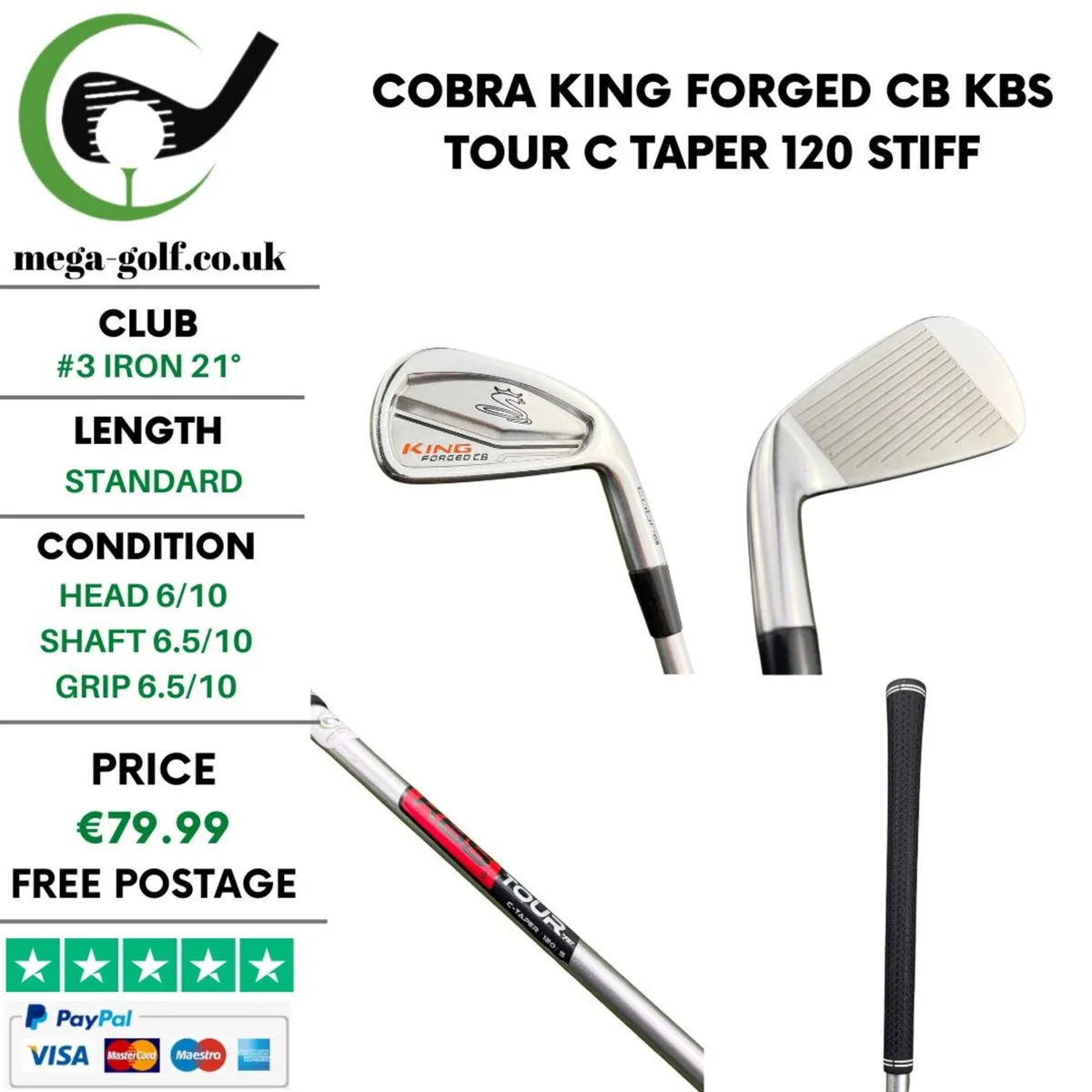Cobra King Forged CB #3 Iron 21° / Stiff - Image 1