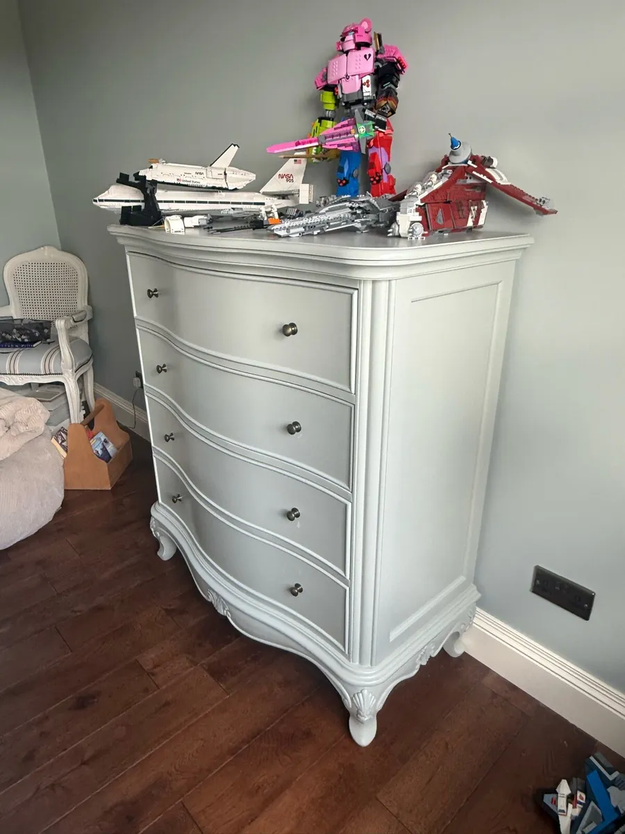 Hand Painted Solid Wood Chest of Drawers - Image 1