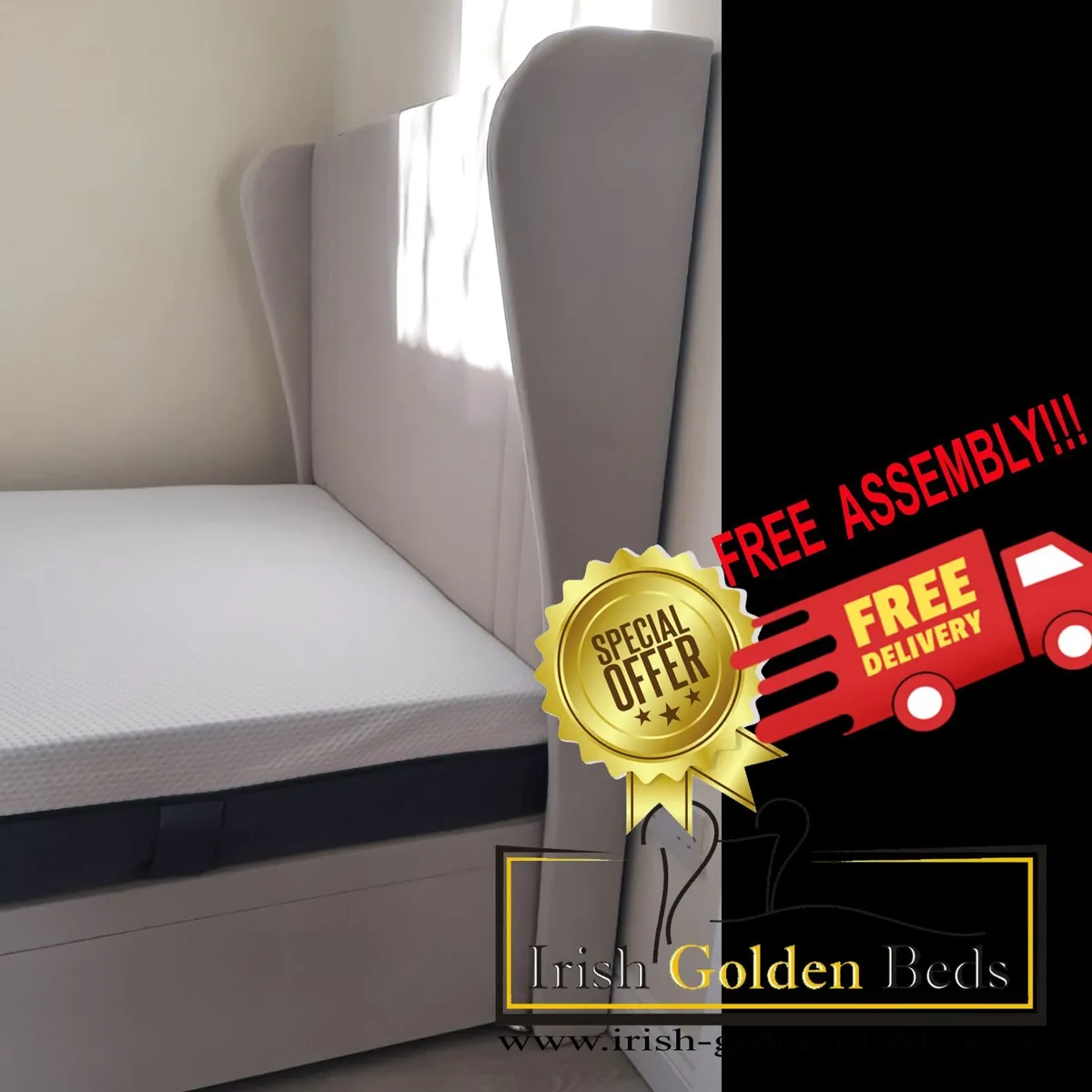 ANY HEADBOARD HEIGHT  Ottoman Storage Bed Gas Lift - Image 3