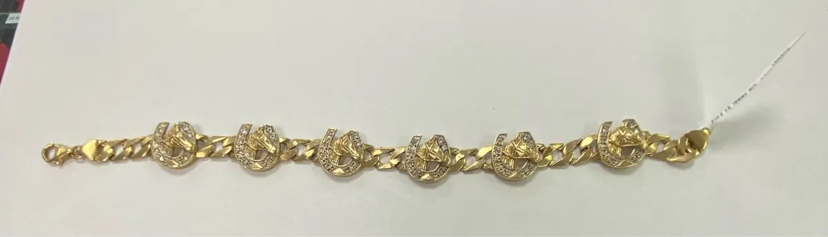 9CT gold horse bracelet - Image 1