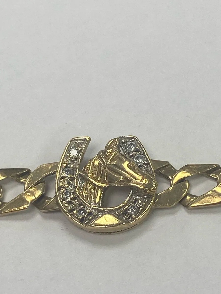 9CT gold horse bracelet - Image 3