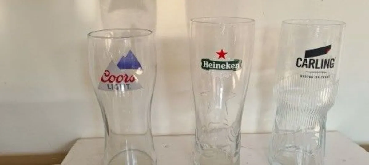 BEER GLASSES  Collection of Branded Pint Glasses - Image 1