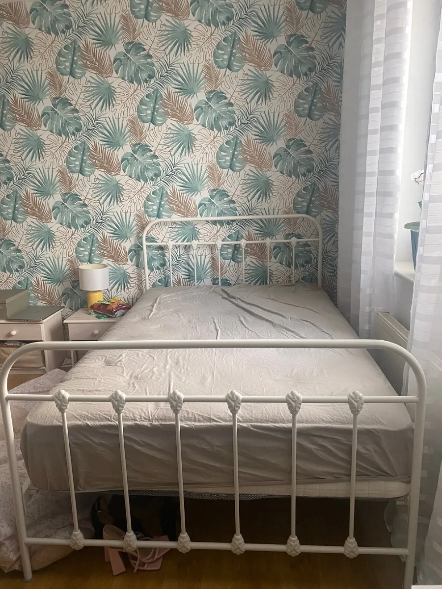 Small double (4ft) metal bed - Image 1