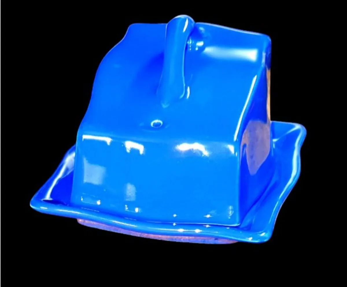 Vintage Harrods Cobalt Blue Ceramic Cheese Wedge - Image 3