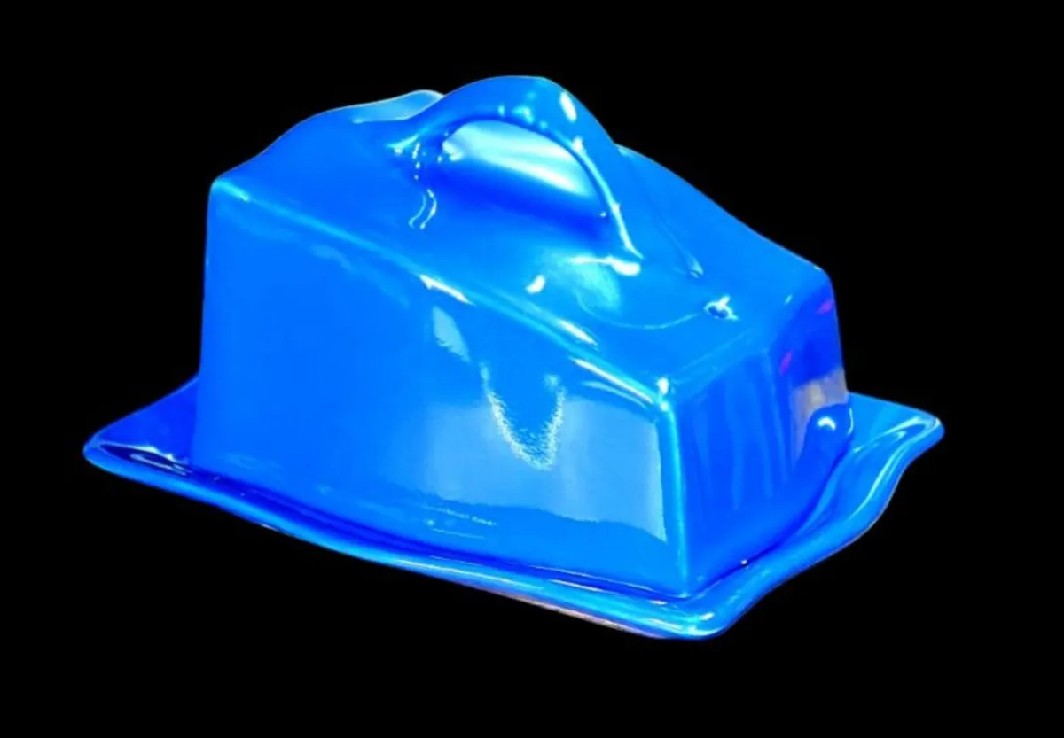 Vintage Harrods Cobalt Blue Ceramic Cheese Wedge - Image 4