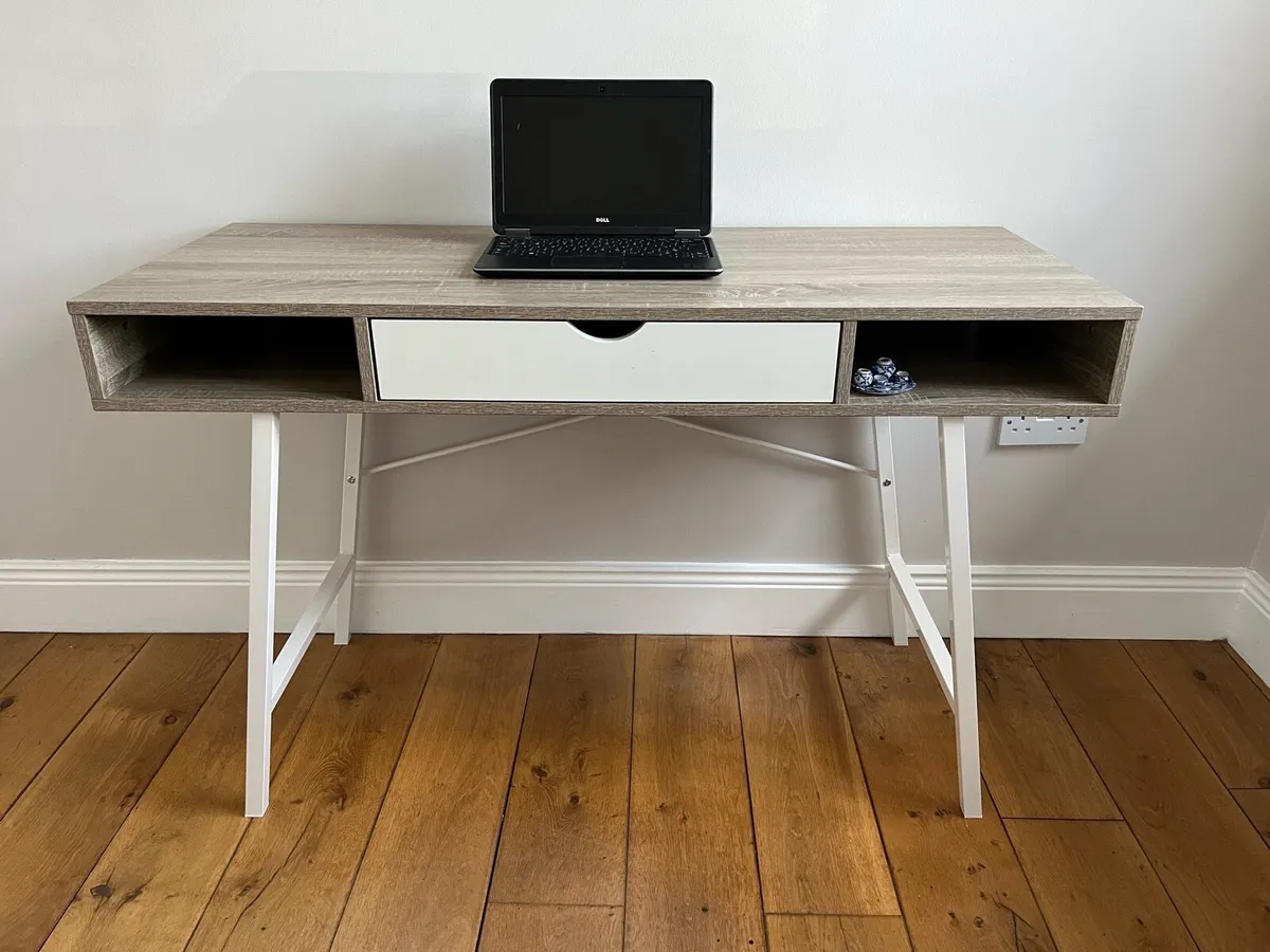 Light oak & white desk