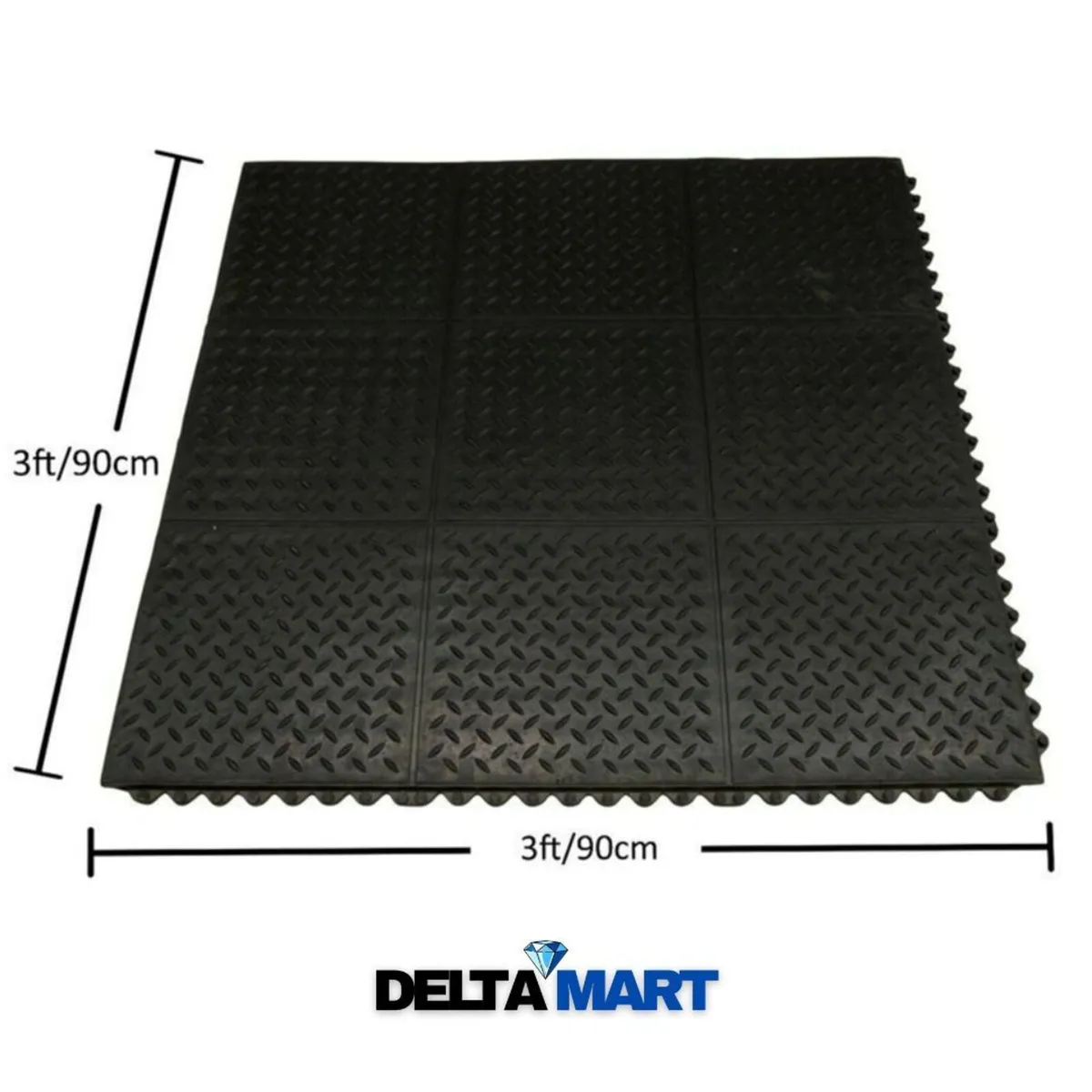 3ft x 3ft x 16mm Checker Rubber Mat - Image 1