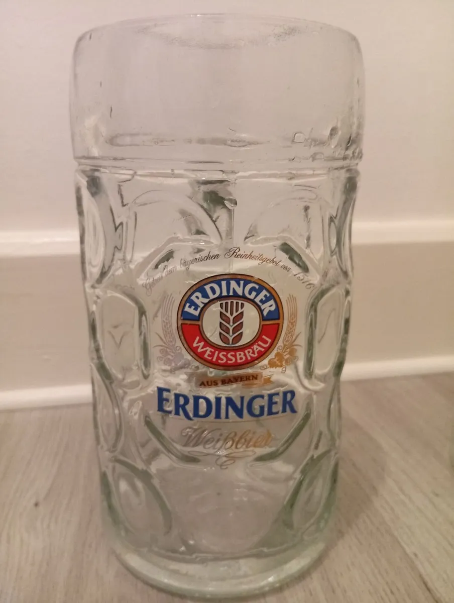Original Erdinger Weissbrau 1litre Beer Glasses - Image 2