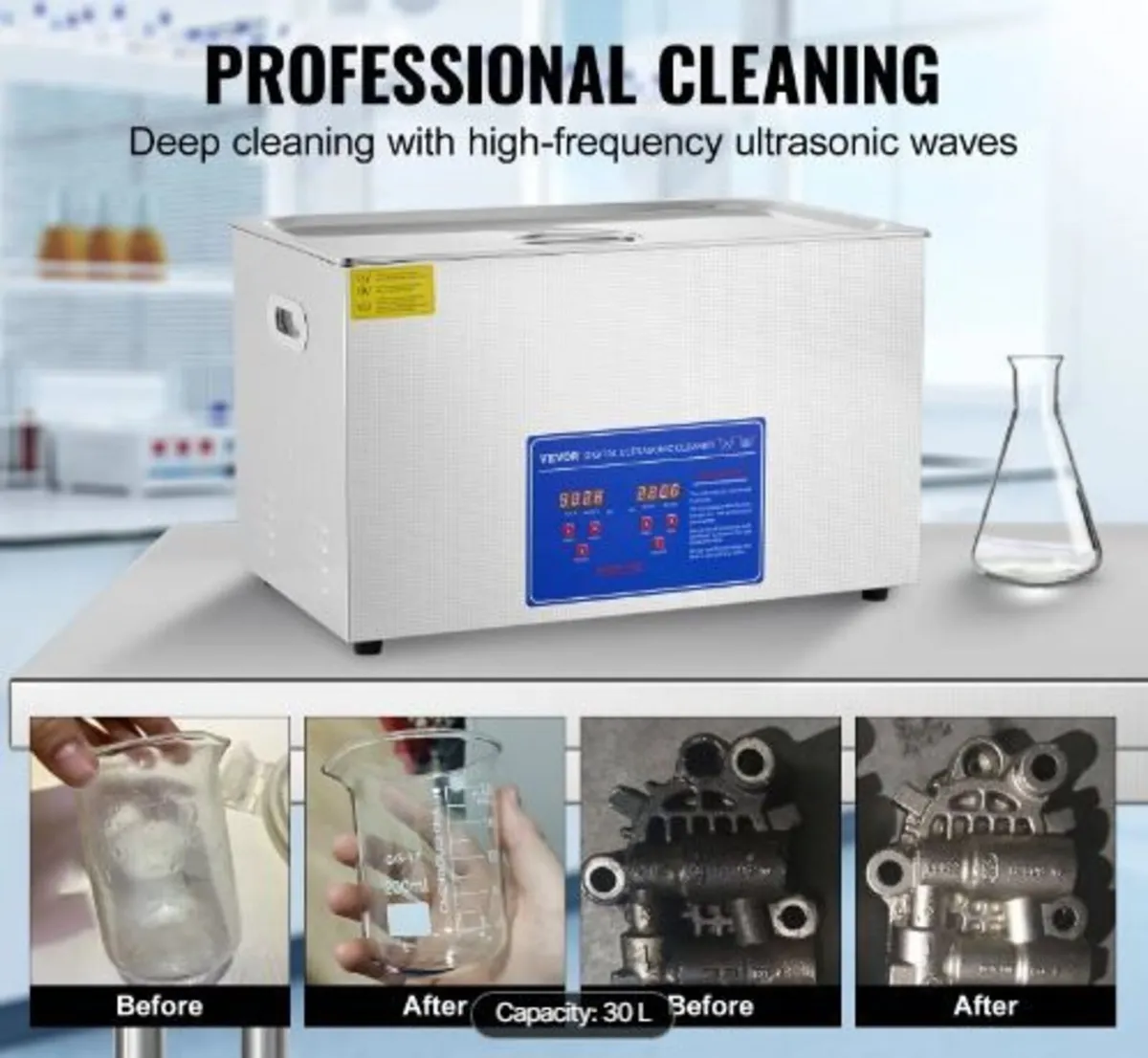 Professional Ultrasonic Cleaner, 30 L - Image 1