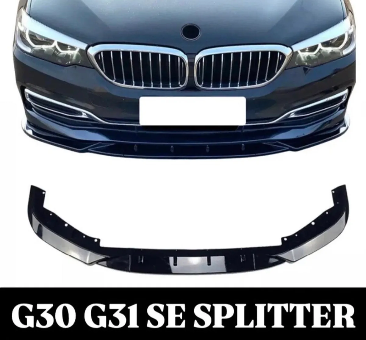 Front Splitter Lip Spoiler Black BMW G30 5 Series - Image 1