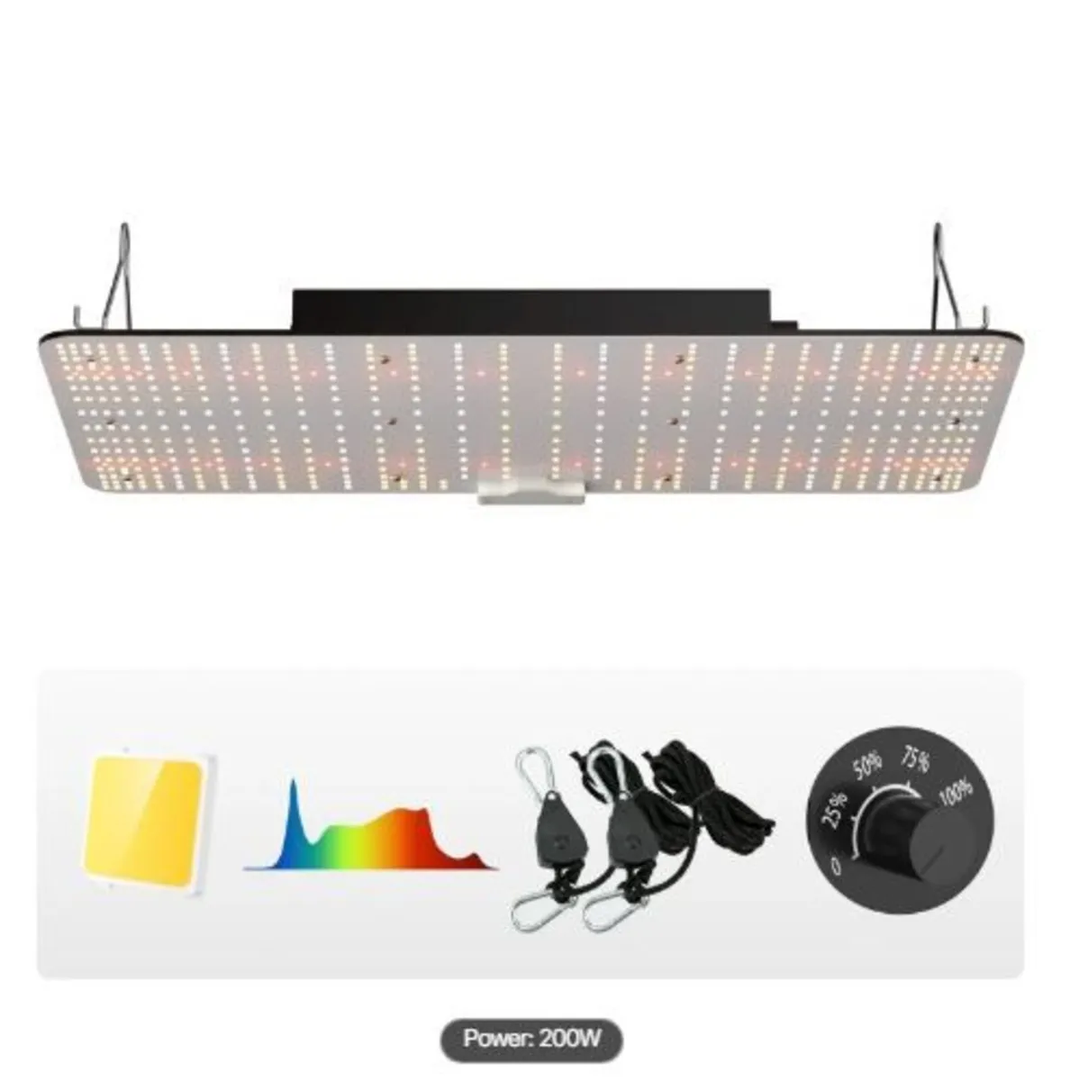 LED Grow Light, 200W Full Spectrum Dimmable - Image 1
