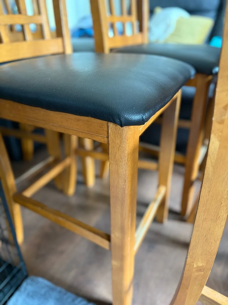 6 oak high stools - Image 3