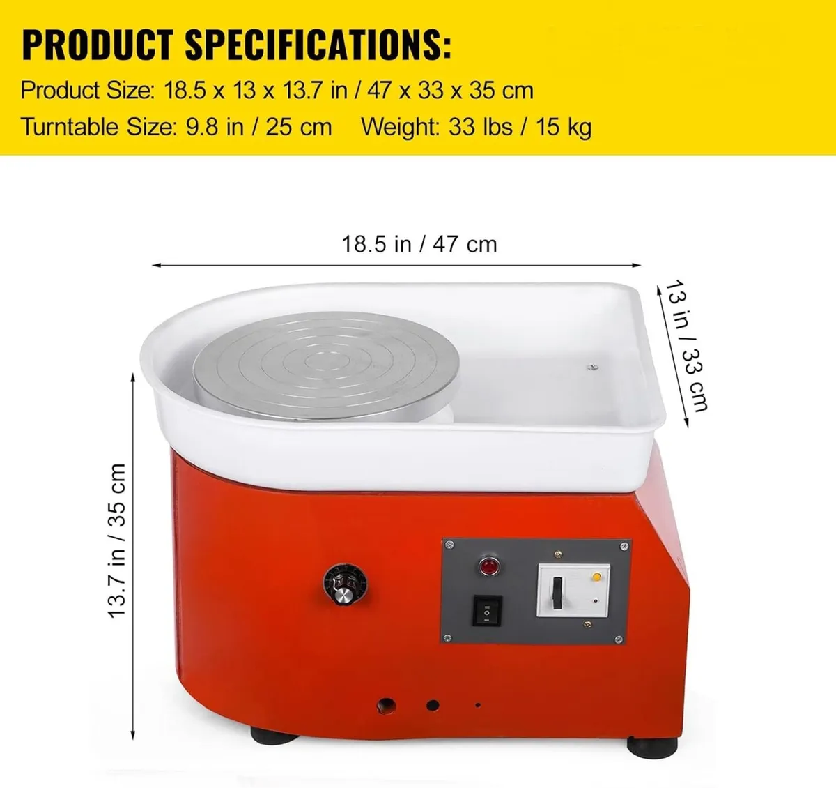 Pottery Wheel 25cm Ceramic Clay Shaping Machine - Image 1