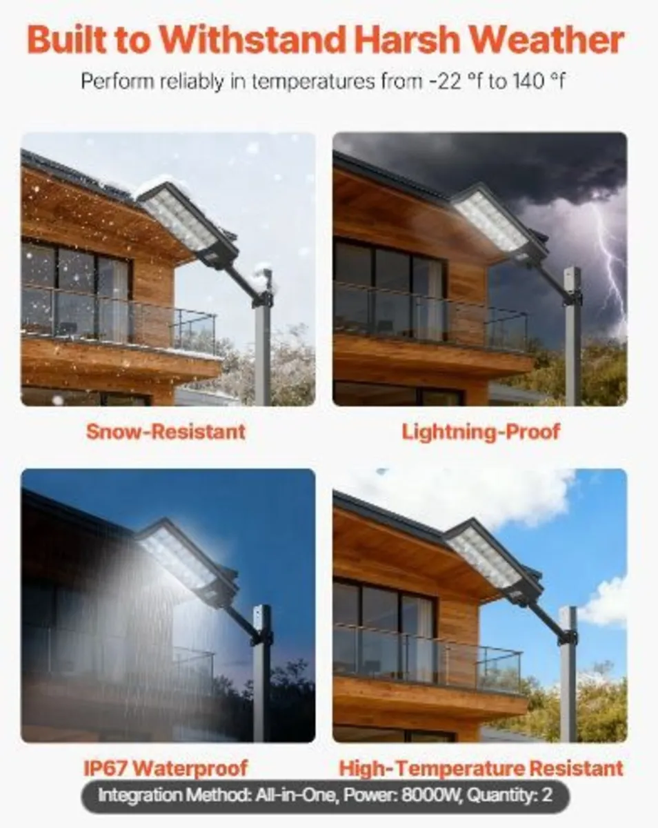 8000W Solar Street Lights Outdoor, - Image 4