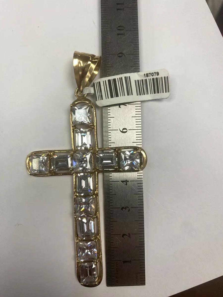 9CT CZ cross - Image 2