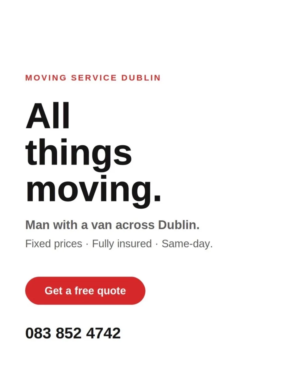 Man & Van Removals | Same Day Delivery from €45 - Image 1