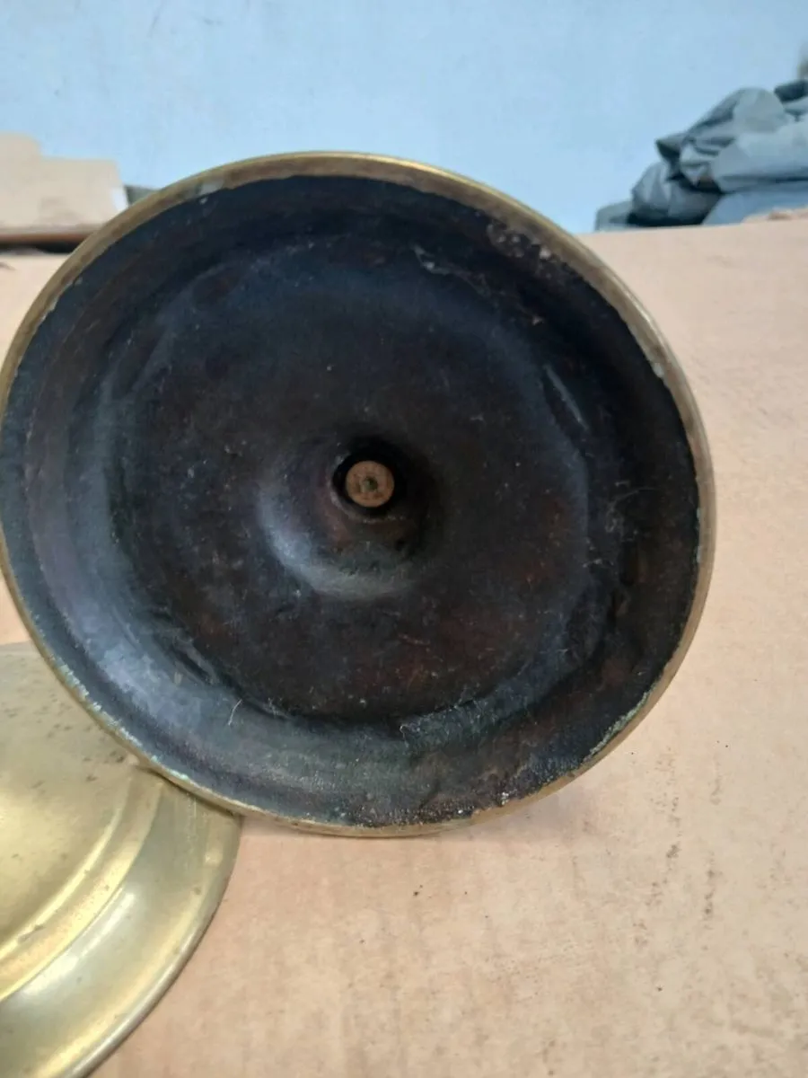 Antique brass candle holders - Image 4