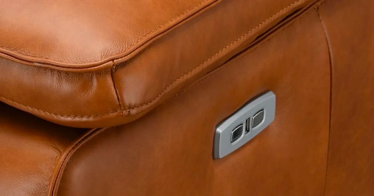 ELLA 2 Seater Power Cognac Leather - Image 3