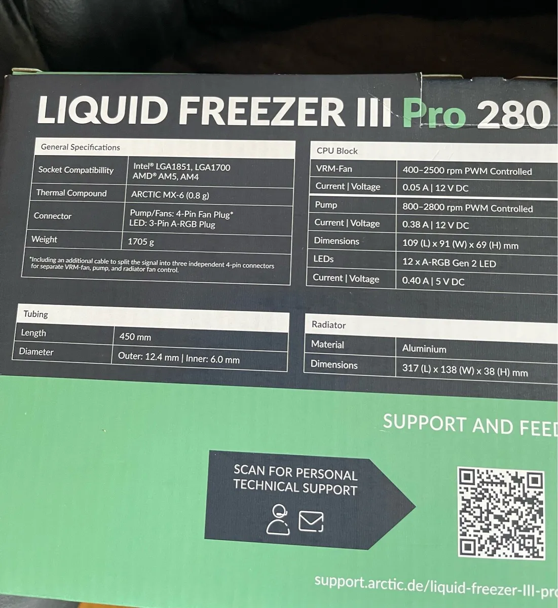 Brand New Arctic Liquid Freezer III Pro 280 A-RGB - Image 4