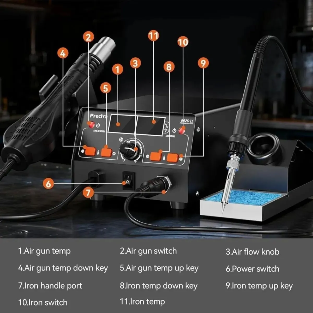 Soldering Iron Station with Hot Air Gun 750W - Image 2