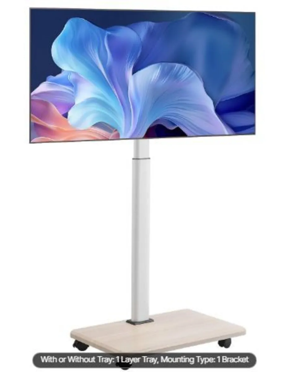 Rolling TV Stand, Mobile TV Cart - Image 1