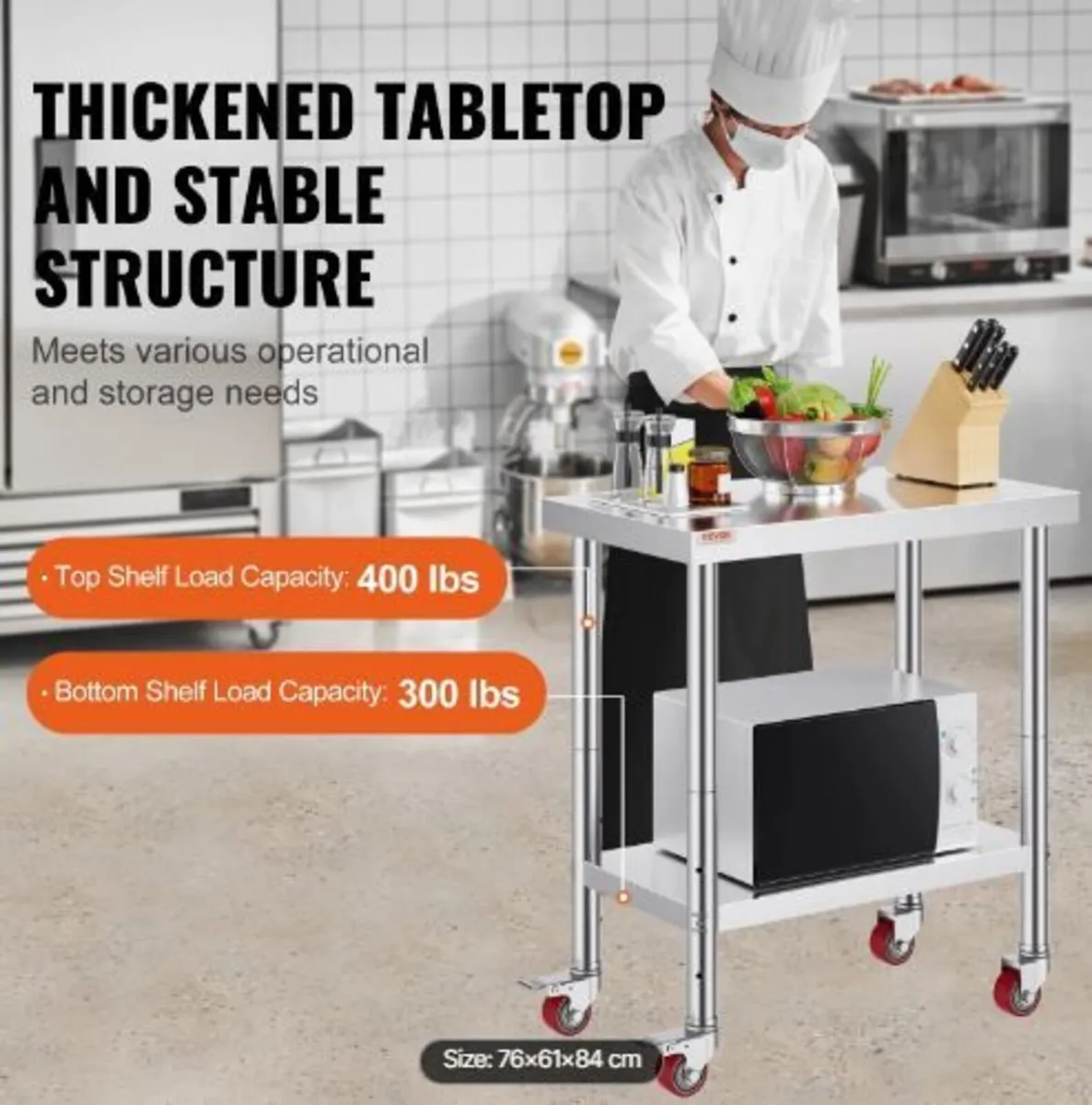 Stainless Steel Work Table 30 x 24 x 33 Inch - Image 3