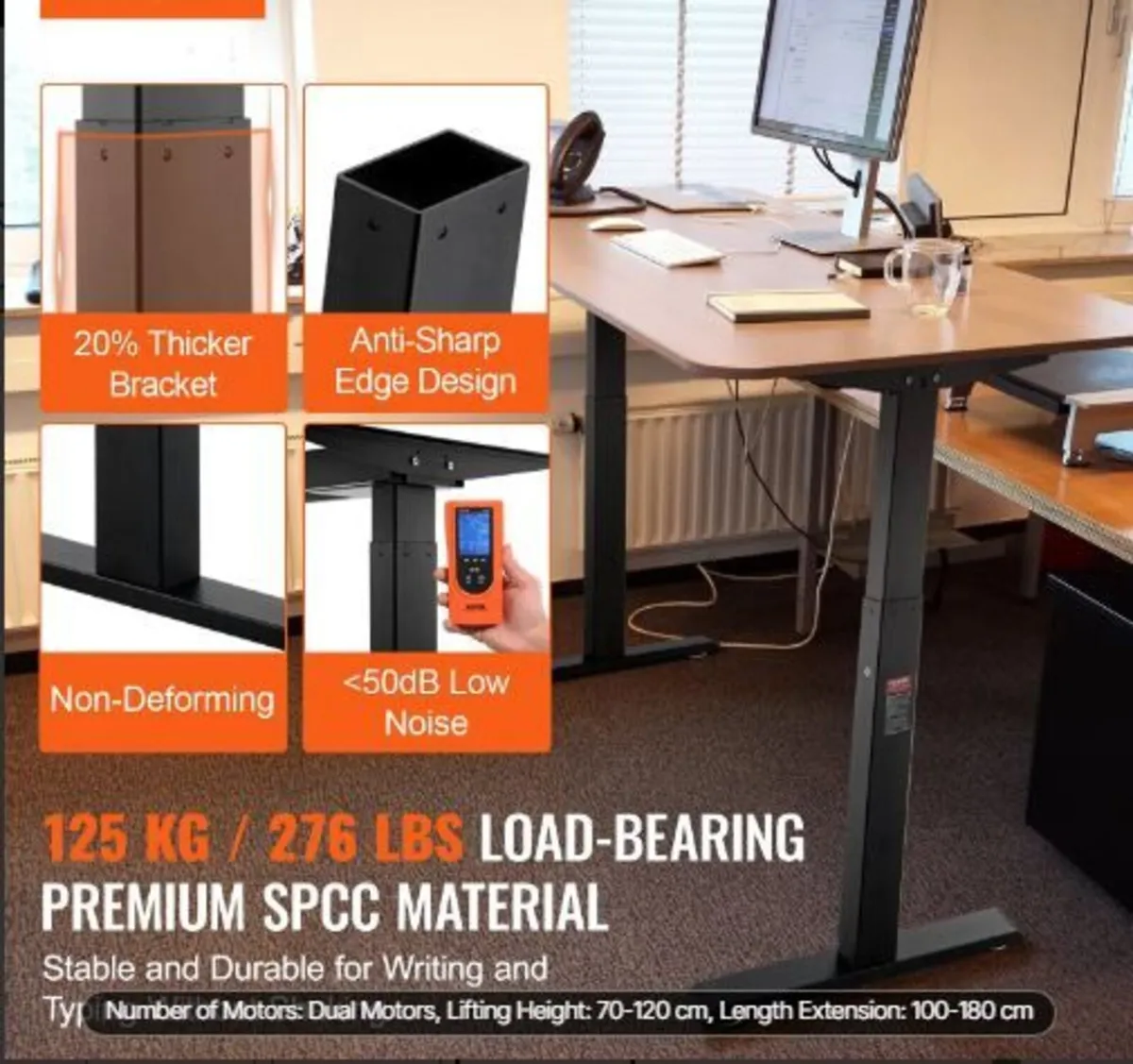 Electric Standing Desk Frame Dual Motor Adjustable - Image 2