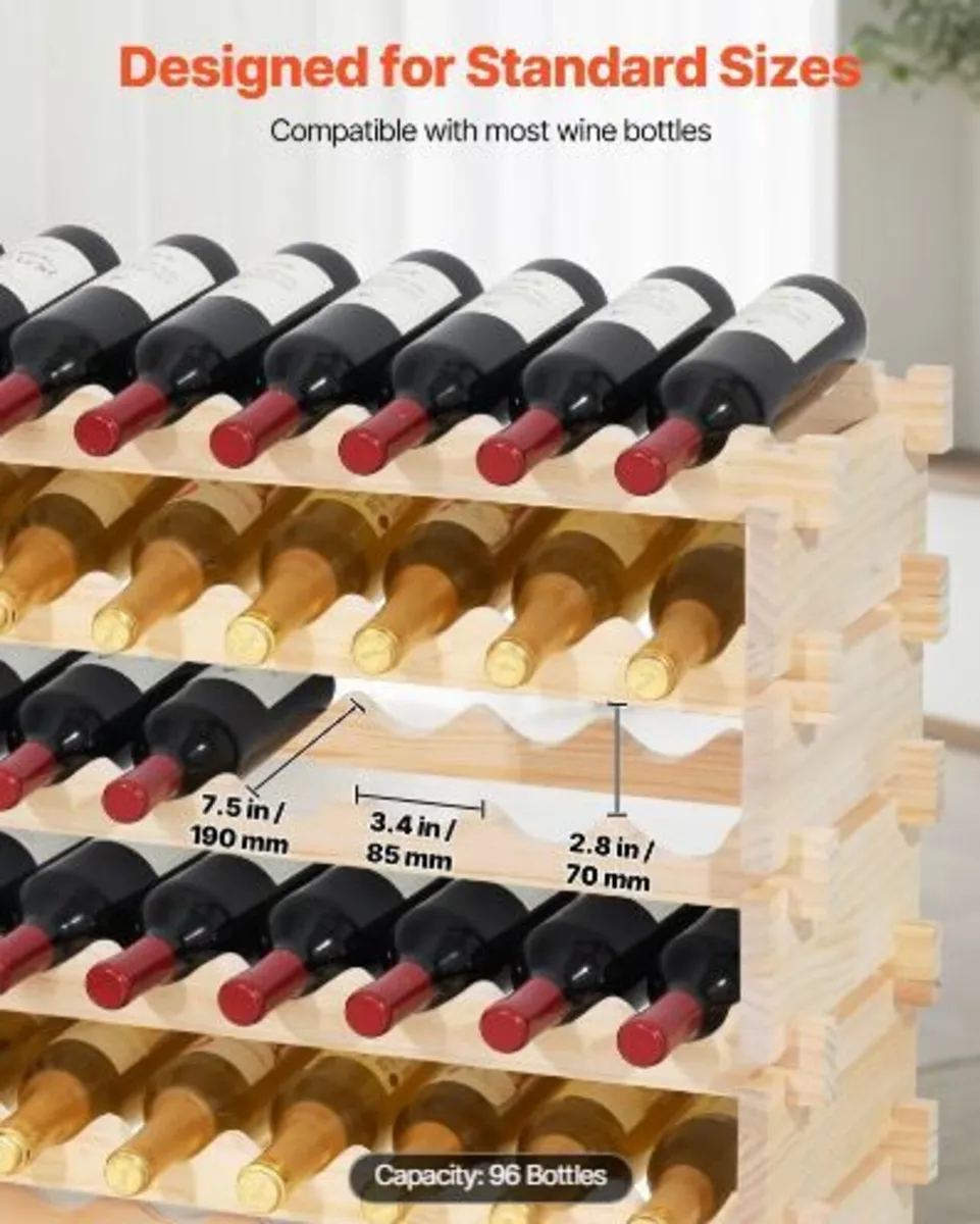 96 Bottle Stackable Modular Wine Rack - Image 3