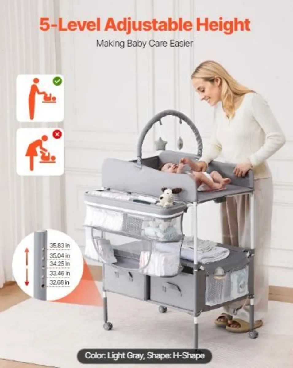 Baby Changing Table, Foldable Diaper - Image 3