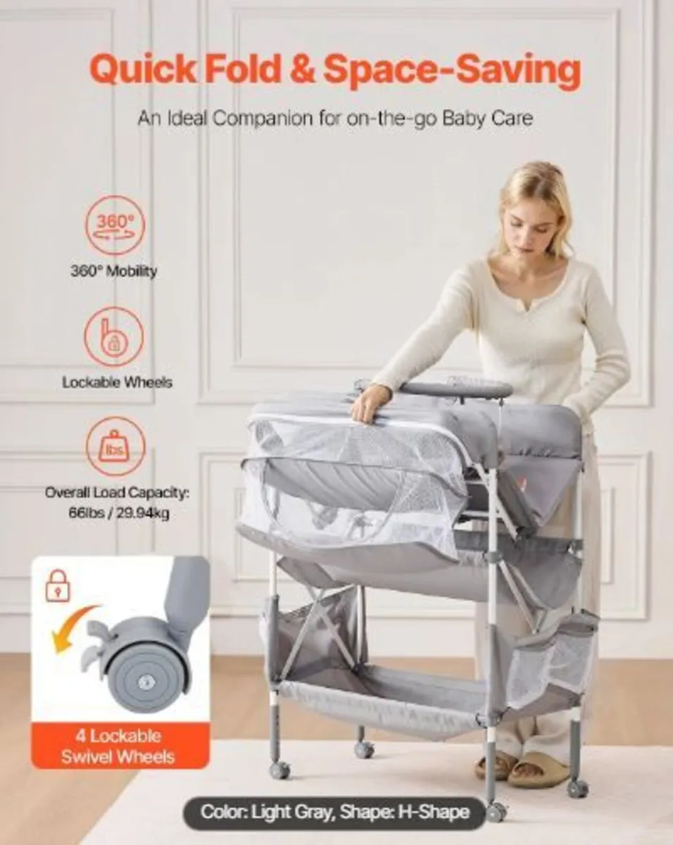 Baby Changing Table, Foldable Diaper - Image 4