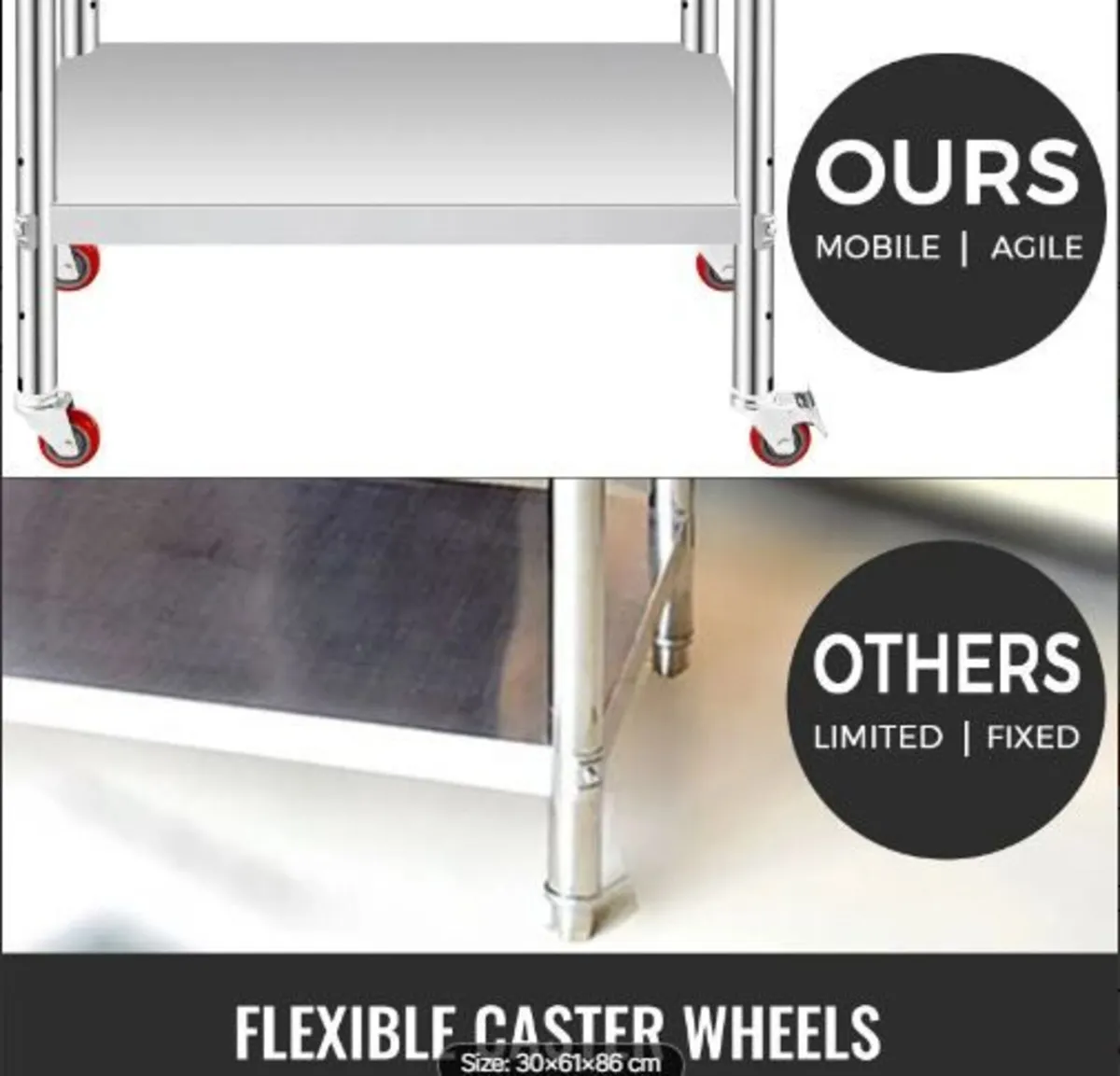 Stainless Steel Work Table 12 x 24 x 34 Inch - Image 3