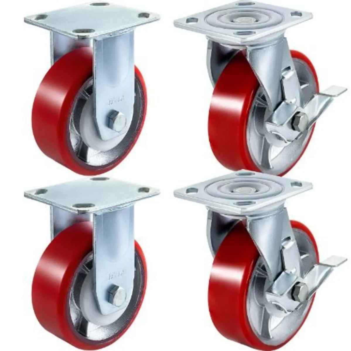 4 Pack 15.24 x 5.08 cm Caster Wheels - Image 4