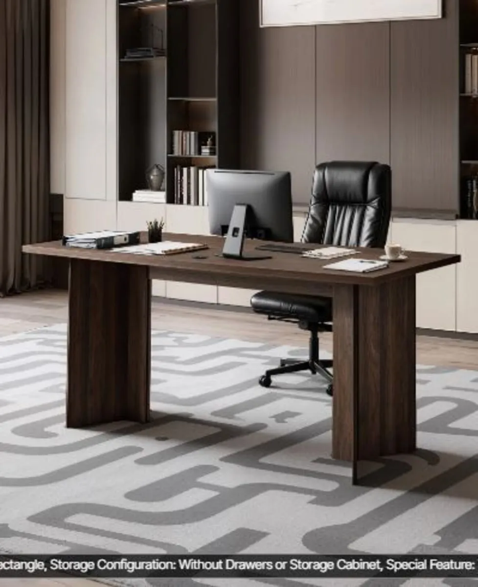 63 in Executive Desk, Large Modern Rectangle Offic - Image 4