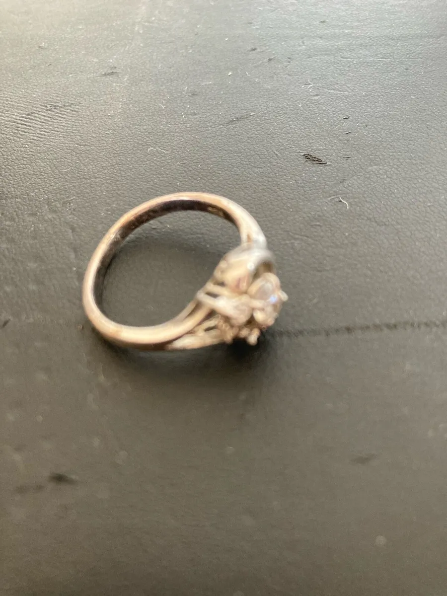 Sterling Silver ring with crystals sas size w - Image 4