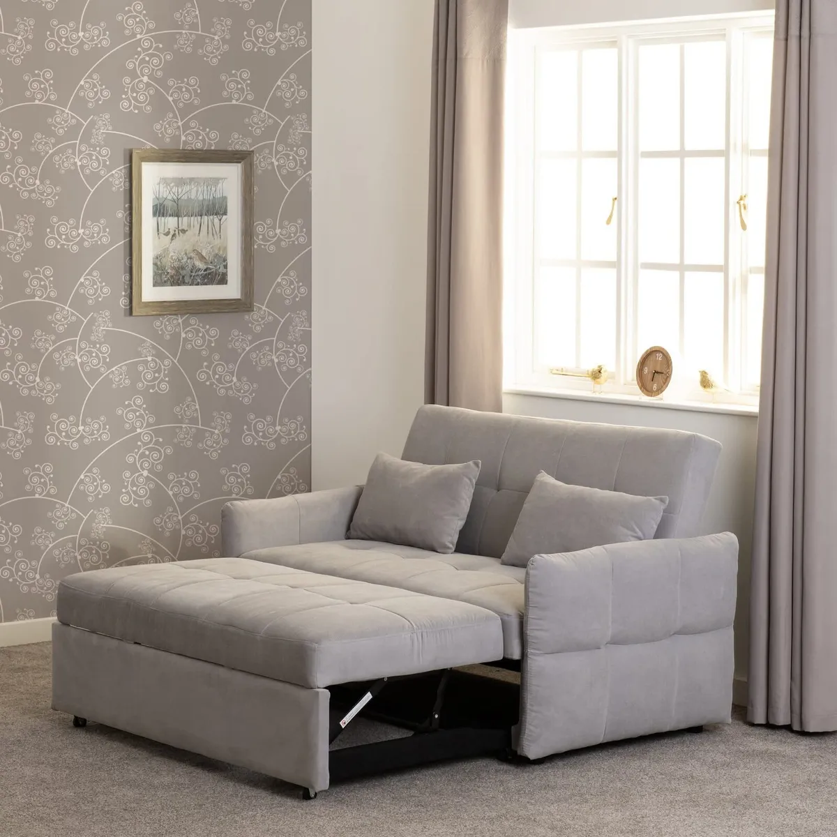 Luna Dark Grey or Light Grey Pull Out Sofa Bed - Image 2