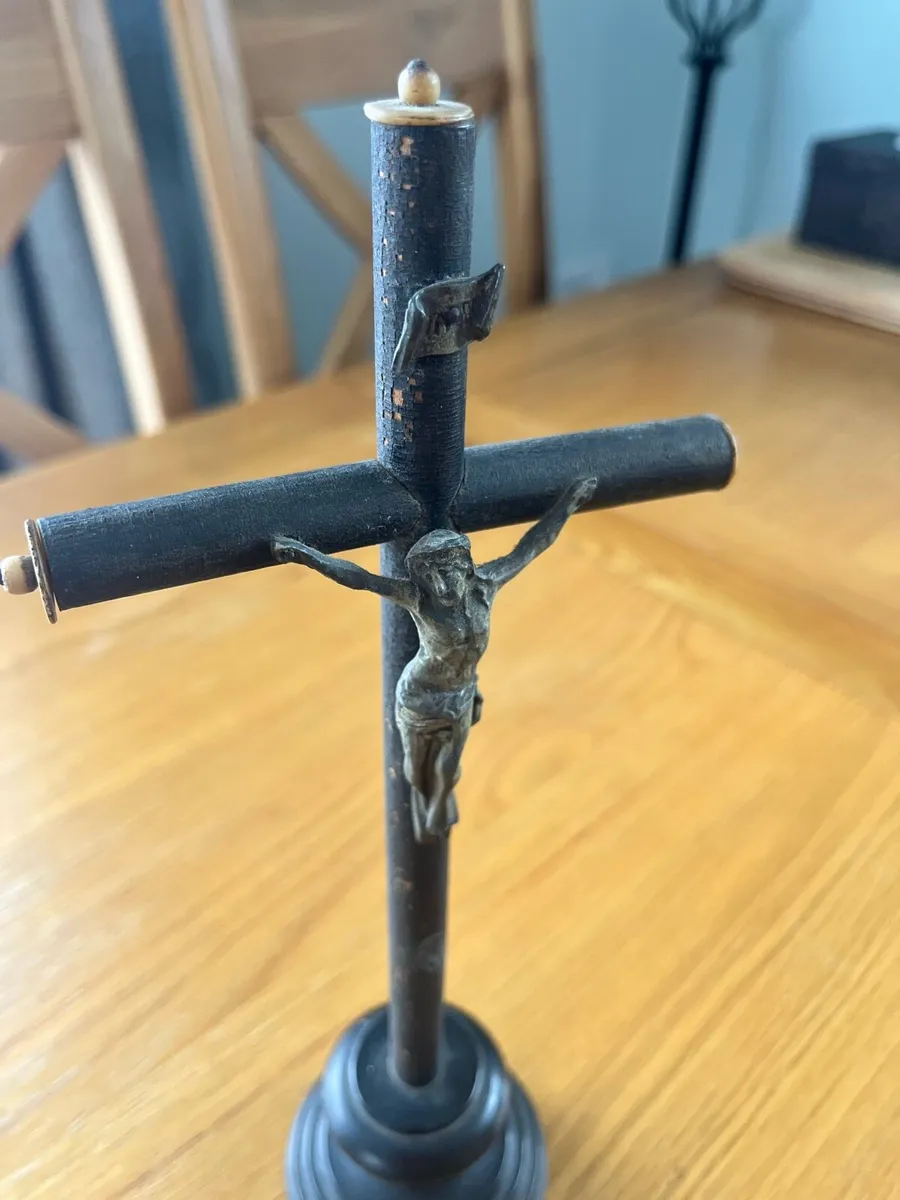 Antique Ebonised Crucifix - Image 3