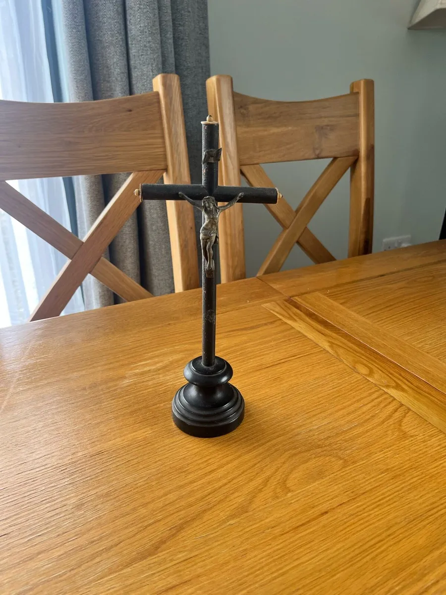 Antique Ebonised Crucifix - Image 1